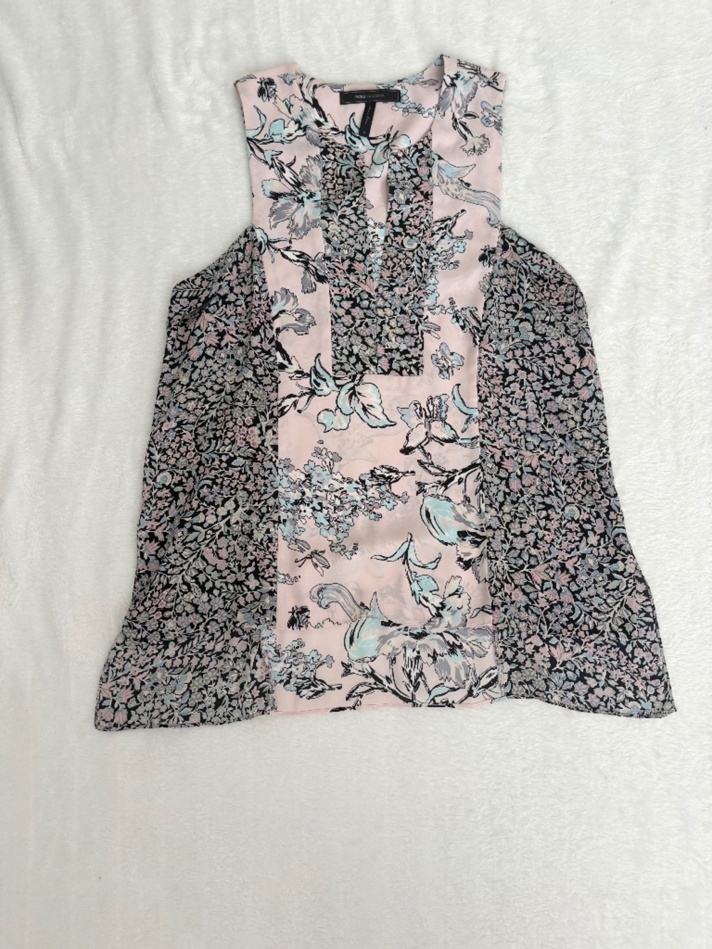 BCBGMAXAZRIA Pink Floral Sleeveless Top